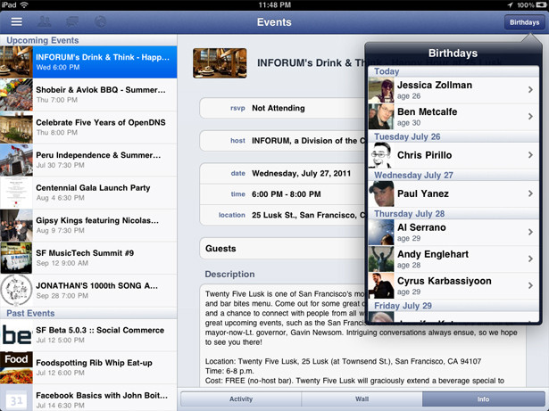 Facebook Ipad App